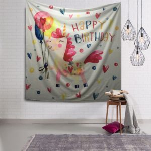 Cute Cartoon Unicorn Print Bedroom Tapestry