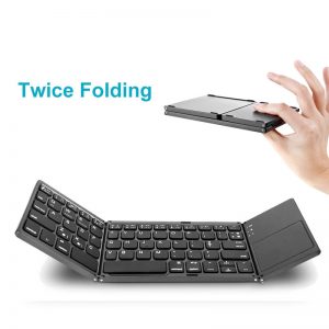 A18 Portable Twice Folding Bluetooth Keyboard BT Wireless Foldable Touchpad Keypad for IOS/Android/Windows Ipad Tablet