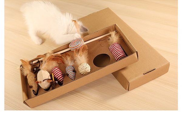 Pet Cat Supplies Cat Toy Suit Cat Funny Cat Stick 7 Piece Set Funny Cat Rod Interactive Training Hemp Rope Funny Cat Stick