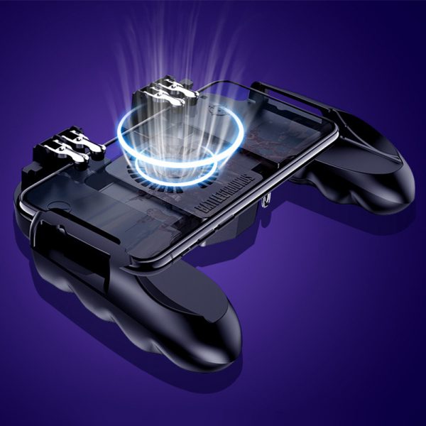 H9 Cooling Fan PUBG Game Controller Gamepad Joystick Six Finger Trigger Shooting Fire Mobile Playstation Mando Android IOS G1