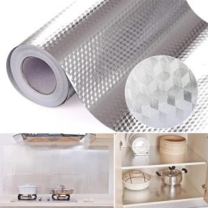 Aluminum Foil Kitchen Stickers Decoration Sticker Self Adhesive Waterproof Wallpaper For Furniture 16