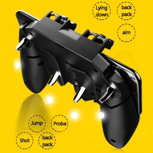 AK66 R11 PUBG Mobile Controller Turnover Button Gamepad for IOS Android Six 6 Finger Operating Peripherals Pubg Trigger G1