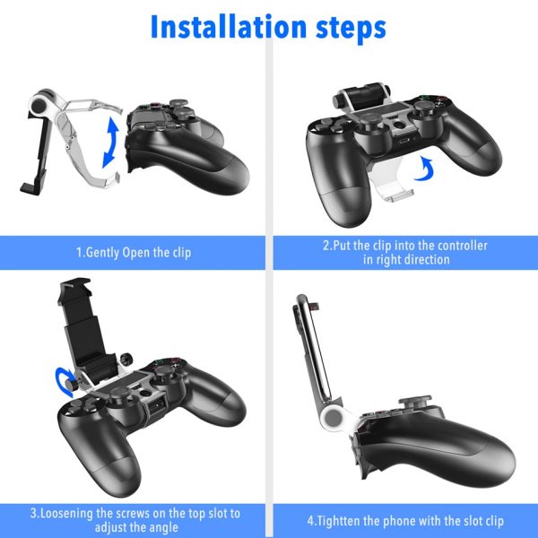 For Sony PlayStation PS4 Slim PS4 Pro Game Controller Dualshock 4 Smart Mobile Phone Clip Clamp Mount Holder G1