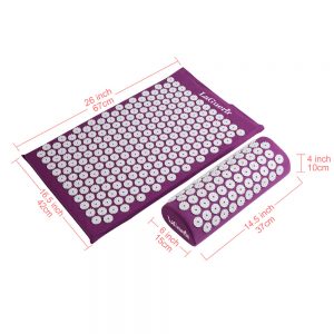 Massager Cushion Shakti Mat Acupressure Relieve Back Body Pain Spike Mat Acupuncture Massage Yoga Mat with Pillow(67*42cm)