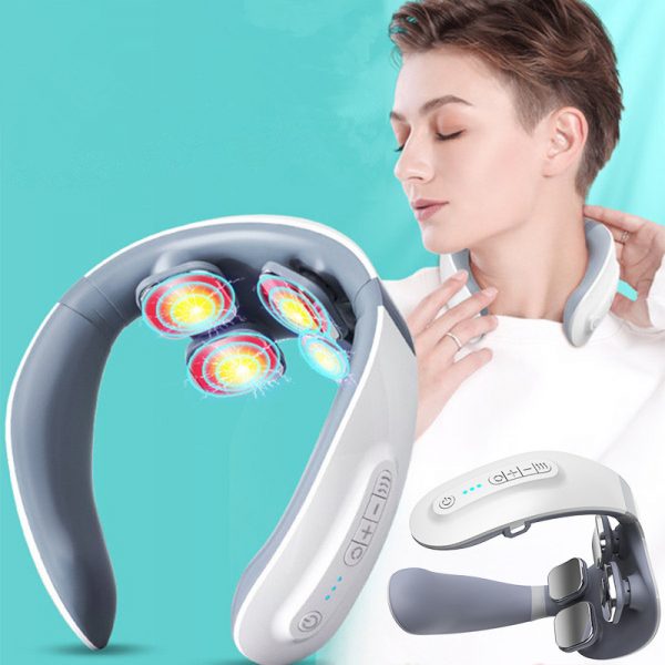 IPRee® Smart Neck Meridian Massager 4 Head TENS Pulse Heating Cervical Massager Voice/Remote Control