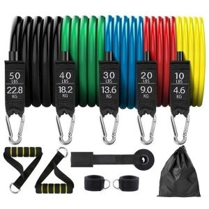 11Pcs/Set 150lbs Latex Resistance Bands Home Gym Training Exercise Pull Rope Expander Fitness Equipment