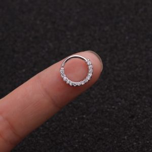 1PC 6-10mm Cz Nose Hoop Nostril Ring Flower Helix Cartilage Tragus Earring