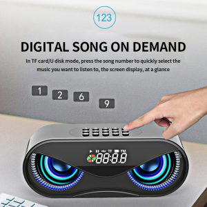 M6 Bluetooth Speaker Owl Shape LED Flash Wireless Subwoofer with FM Radio Alarm Clock TF Card Support Select Songs By Number