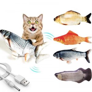 30CM Pet Cat Toy USB Charging Simulation Electronic Pet Cat Toy Dancing Moving Floppy Fish Cats Toy