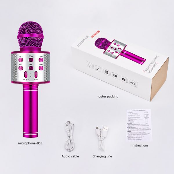 WS858 Bluetooth Wireless Microphone Speaker professional Handheld Singing Recorder Karaoke Mic Music Player studio microphone dj