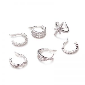 1Pc 10mm Fake Piercing Jewelry Adjustable Helix Cartilage Conch Cz Ear Cuff No Piercing Conch Cuff Earring