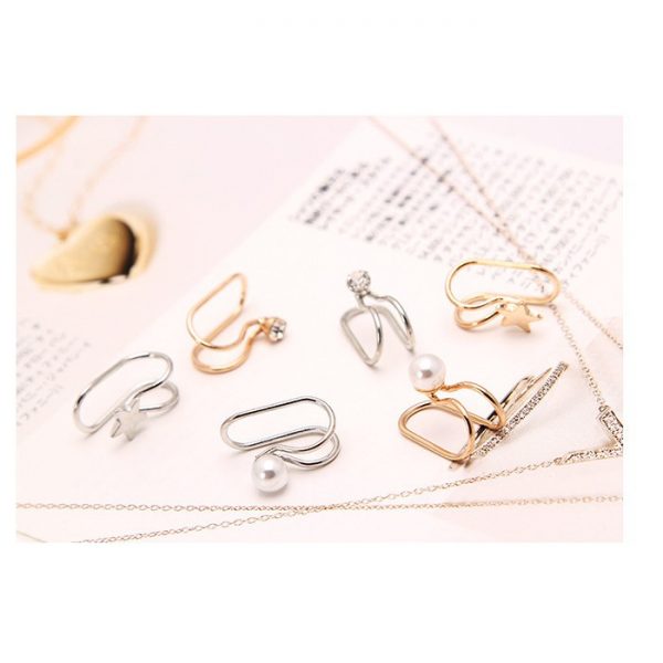 1 Pcs Women Creative Ear Nail Temperament Single Drill Star Clip U Type Ear Clip