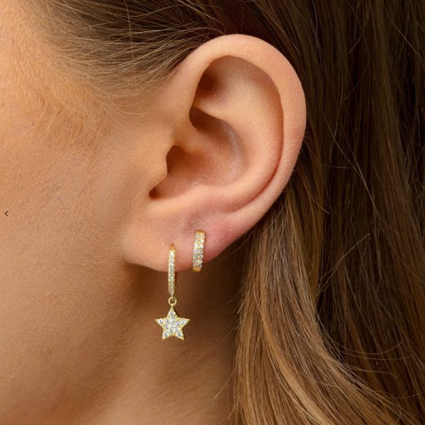 S925 Sterling Silver Star Pendant Earrings