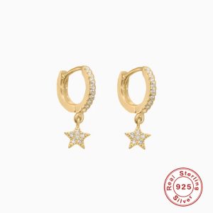 S925 Sterling Silver Star Pendant Earrings