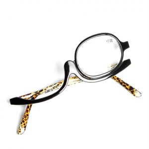 Rotating Makeup Glasses Magnifying Glasses Cosmetic Folding Eyeglasses Tools Kit