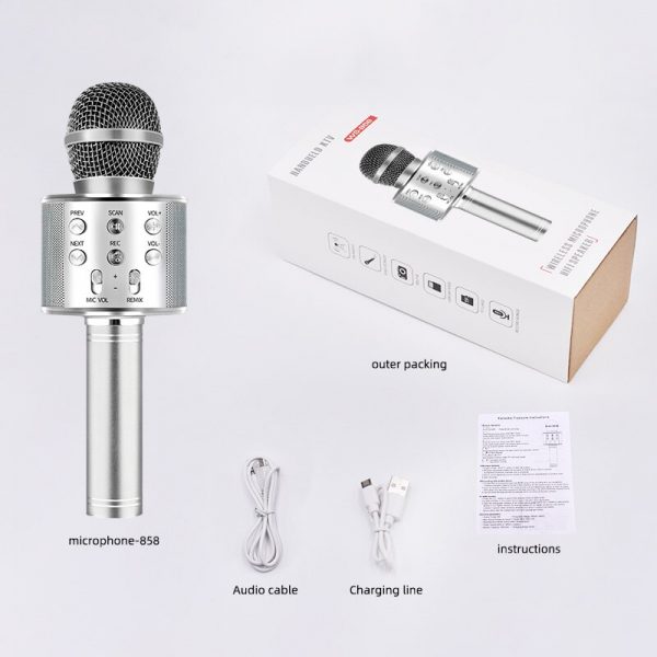 WS858 Bluetooth Wireless Microphone Speaker professional Handheld Singing Recorder Karaoke Mic Music Player studio microphone dj