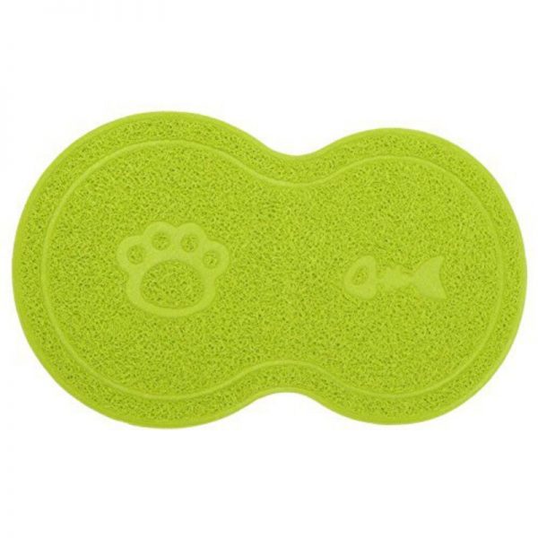 Pet Dog Puppy Cat Feeding Mat Pad Bone Shaped Cute Cat Dog Food Mat Water Feed Placemat Wipe Clean Pet Supplies 45*26cm 4 Color