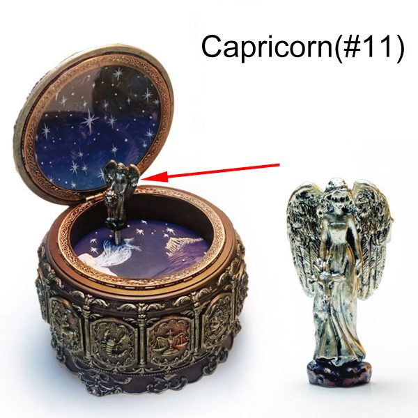 Vintage Zodiac Luminous Music Box with LED Lights Birthday Valentine's Day Gift Constellation