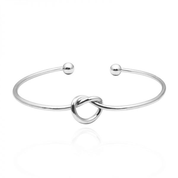 Elegant Women Stainless Steel Tied Knot Cuff Bracelets Bangles Stainless Steel Gifts for Her