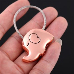 Stainless Steel Elephant Lover Keychain Couple Kiss Lover Key Chain Rings For Handbag Bag Backpack Design Gift Valentine's Day