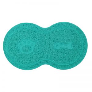 Pet Dog Puppy Cat Feeding Mat Pad Bone Shaped Cute Cat Dog Food Mat Water Feed Placemat Wipe Clean Pet Supplies 45*26cm 4 Color