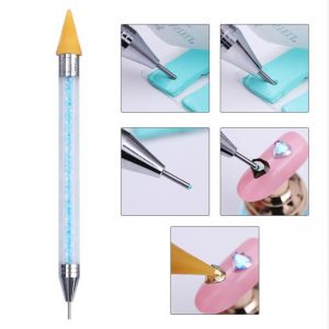 Dual-ended Nail Dotting Pen Crystal Beads Handle Rhinestone Studs Picker Wax Pencil Manicure Nail Art Tool