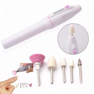 Portable Nail Bit Electric Nail Drill Machine Manicure Tool Nail Gel File Buffer Art Pen