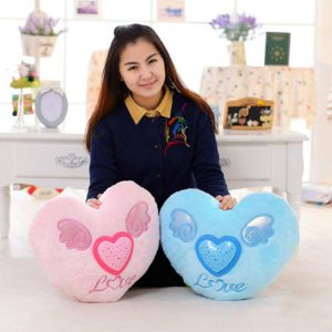Colorful Plush LED Music Projection Star Cake Heart Shape Throw Pillow Home Sofa Decor Valentine Gift