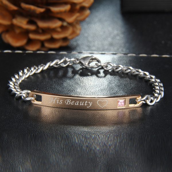 Titanium Steel Couple Love Chain Valentine's Day Bracelet Gift for Men Women