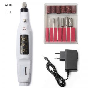 1 Set Professional Electric Nail Kit Nail Tips Manicure Machine Electric Nail Art Pen Pedicure 6 Bits Nails Tools Mill Kit New