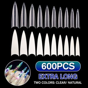 600 Pcs Long Stiletto Artificial False Nail Tips