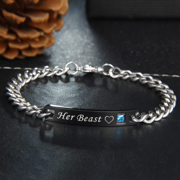Titanium Steel Couple Love Chain Valentine's Day Bracelet Gift for Men Women