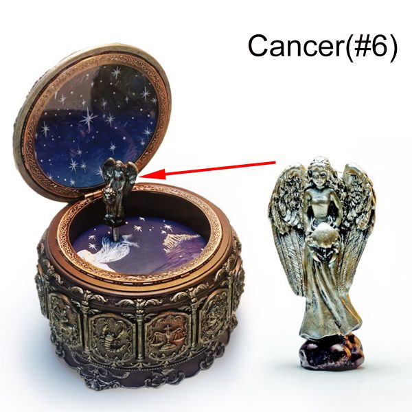 Vintage Zodiac Luminous Music Box with LED Lights Birthday Valentine's Day Gift Constellation