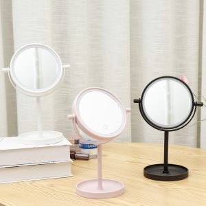 Portable 360° Rotaty 14 LED Light Makeup Mirrors Vanity Table Lamp Touch Screen