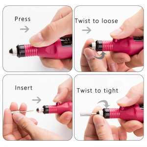 1 Set Professional Electric Nail Kit Nail Tips Manicure Machine Electric Nail Art Pen Pedicure 6 Bits Nails Tools Mill Kit New