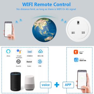 SMATRUL A7WUK WIFI Remote Control 16A Smart Timer UK Socket Compatible With Tuya APP Alexa Google Home