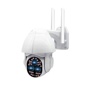 GUUDGO 24 LED +3HD Lenses Full color 1080P Camera Night Vight 355° PTZ 4X Zoom Rotation Outdoor Camera IP66 Waterproof Movement Detection Two Way Audio Monitor