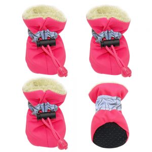 4pcs Winter Pet Dog Shoes Anti-slip Rain Snow Boots Footwear Thick Super Warm for Small Cats Dogs Puppy Dog Socks Booties