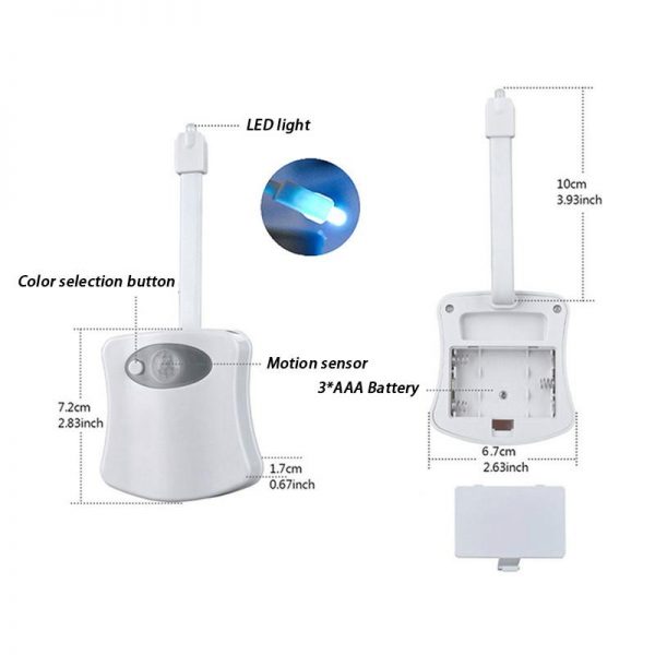 8 Colors Human Motion Sensor Automatic Seats LED Light Toilet Bowl Bathroom Lamp