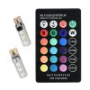 Remote Control T10 5050 Car Led Bulb 6 Smd Multicolor W5w 501 Side Light Bulbs