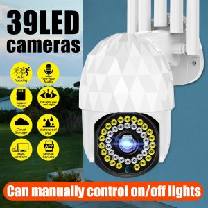 Guudgo 1080P 39 LED Outdoor PTZ IP Camera Two Way Audio Wifi Camera Auto Waterproof Night Vision CCTV Video Surveillance