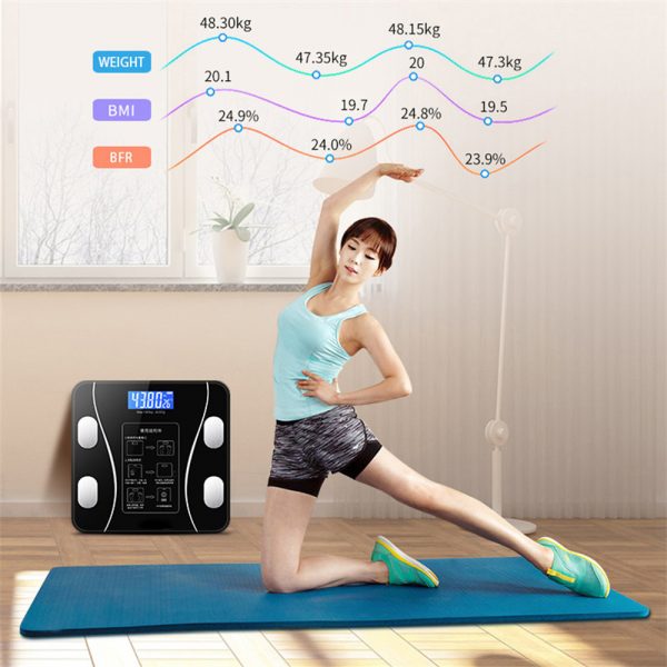 KALOAD® Smart Wireless Body Fat Scale USB+Solar Charing BMI Scales Digital Scale For Body Weight With APP Analyzer