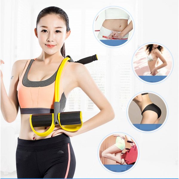 Sit-up Pull Rope Resistance Loop Exercise Tools Bands with Handles Elastic Rubber Puller Fitness Equipment for Home Working Out Stretching