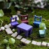 Mini Resin Stool Chair Desk Figurine Micro Landscape Ornament Gardening Decoration DIY Bonsai Craft