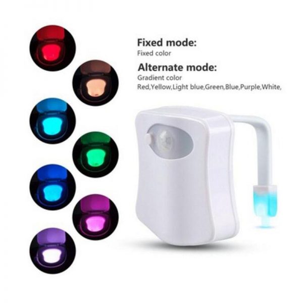 8 Colors Human Motion Sensor Automatic Seats LED Light Toilet Bowl Bathroom Lamp