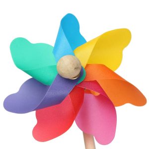 Colorful PVC Wooden Windmill Home Garden Party Wedding Decoration Kid Toy
