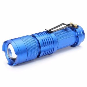 2Pcs Blue Color MECO Q5 500LM Multicolor Zoomable Mini LED Flashlight 14500/AA