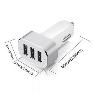 3 USB Port 5.1A Aluminum Panel Compact Designed USB Car Charger For Smart Phone iphone 5 5s 6 6s 6Plus 7 7Plus Samsung