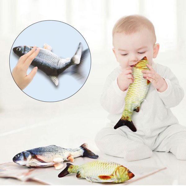 USB Charging Electronic Plush Cat Toys Imulation Fish Jumping Fish for Pet Interaction