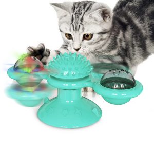 Soft Silicone Cat Toy Turntable Teasing Pet Toy Funny Interactive Massage Scratching Tickle Toy With Suction Cup